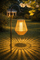 Rattan garden lighting with 1.15 m stand