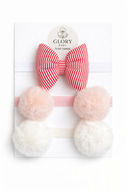 Pink-ecru-red striped