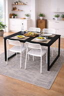 Table= Black/Black- Chair= White