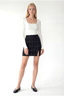 Black Square Patterned AOP