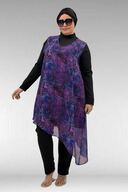 LEAF PATTERN PURPLE-BLACK
