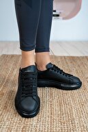 Blyss Unisex Spor Ayakkabı Kalın Taban Siyah
