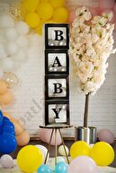 جعبه و بادکنک 33 تکه شفاف نقره ای با کلمات نوشته شده کودک-thumb