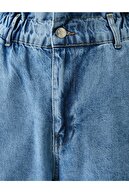 Koton Yüksek Bel Rahat Kesim Beli Lastikli Kot Pantolon Baggy Jean