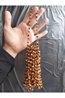Arden Global Üretici Sertifikalı Barok Kesim Damla Kehribar Bebek Diş Kolyesi 32-33 cm