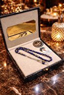Navy blue gold leaf