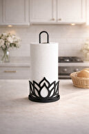 Black LOTUS ROLL TOWEL RACK