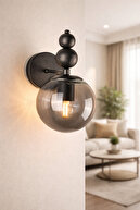 Black Wall Smoked Globe Glass