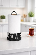 Black home printed roll towel rack