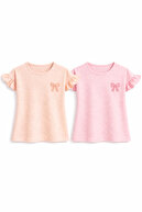 2 Multicolored Pink And Peach