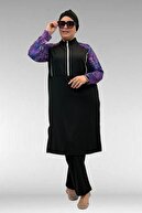 LEAF PATTERN PURPLE-BLACK