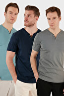 Indigo-Light Blue-Light Khaki