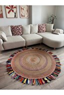Multicolored-Round Fringed