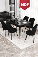 Table Black Marble Pattern Chair Black