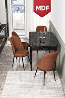 Table Black Marble Chairs Tile