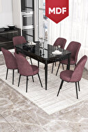 Table Black Marble Chairs Rose Dust