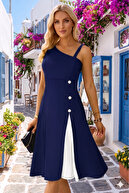 Navy Blue One Shoulder Strap