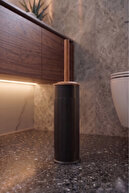 Black VINTAGE WOODEN TOILET BRUSH
