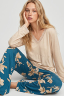 tan long sleeve pajamas