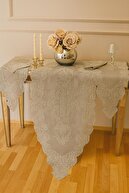 Gold silvery angelica on coppicino linen