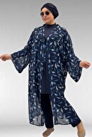 LEAF PATTERN NAVY
