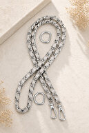 Gray Leather - Silver Accessory