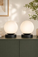 GLOBE TABLE LAMP BLACK 2 PCS