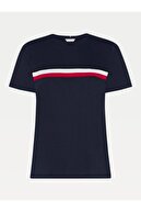 Tommy Hilfiger Chest Stripe Logo Bayan T-shirt