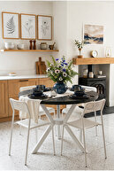 Black and White Table- White Chair
