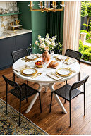 White White Table- Black Chair