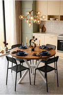 Pine White Table- Black Chair