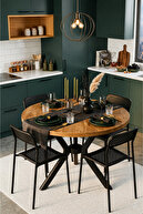 Pine Black Table- Black Chair
