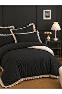 Ruffled Black Beige