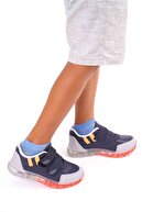 AYN-Shoes Çocuk Lacivert-turuncu Çift Çırtlı Ortapedik Spor Ayakkabı