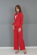 ÖNDER ÖZSOY Mini Ceket & Bol Paça Pantolon Takım-kırmızı