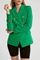Robin Kruvaze Kapamali Ceket Yeşil