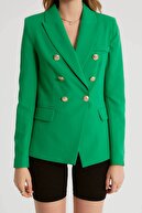 Robin Kruvaze Kapamali Ceket Yeşil