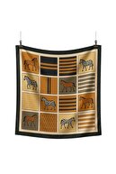 Black Square Horse and Zebra Pattern