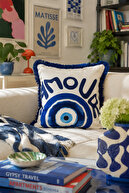 Square Blue Fringed Evil Eye