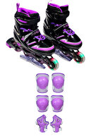 Black Purple Skate & Purple Knee Pad Set