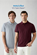 GRAY-BURGUNDY