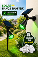 Garden Spotlight with Green Led Dolomite Stone Gift
