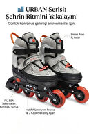 Grey Red Wheeled Urban Roller Skating