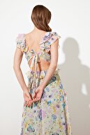 TRENDYOLMİLLA Çok Renkli Yaka Detaylı  Abiye & Mezuniyet Elbisesi TPRSS21AE0103