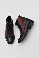 Black Claret Red Leather