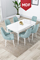 Table White Chairs Water Green