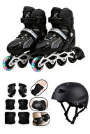 Black Cibo Skating Cool Wheel Helmet and Knee Pad Set