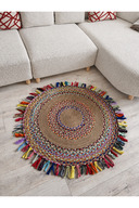 Multicolour 2 stripe ethnic fringe