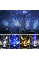 FABESS Lüx Galaksi 6 Farklı Resimli Dönen Star Master Şarjlı Çocuk Odası Gece Lambası