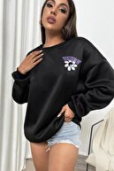 Millionaire Kadın Siyah Positivity Please Oversize Sweatshirt